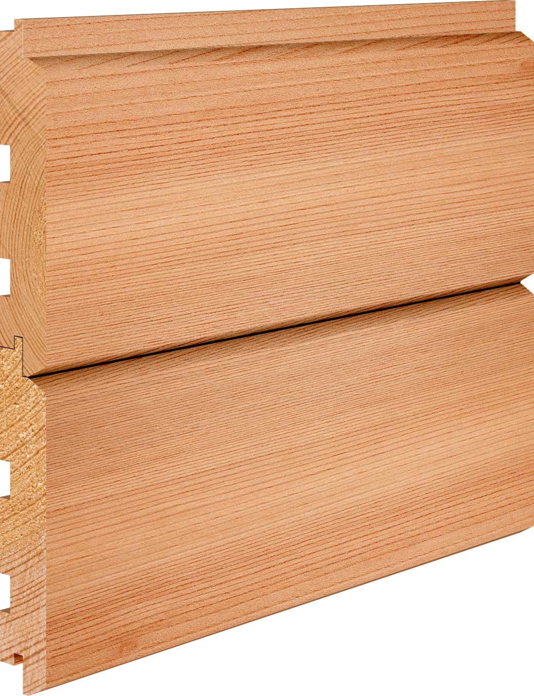TG&V Longer Tongue Western Red Cedar cladding board with smooth V-joint